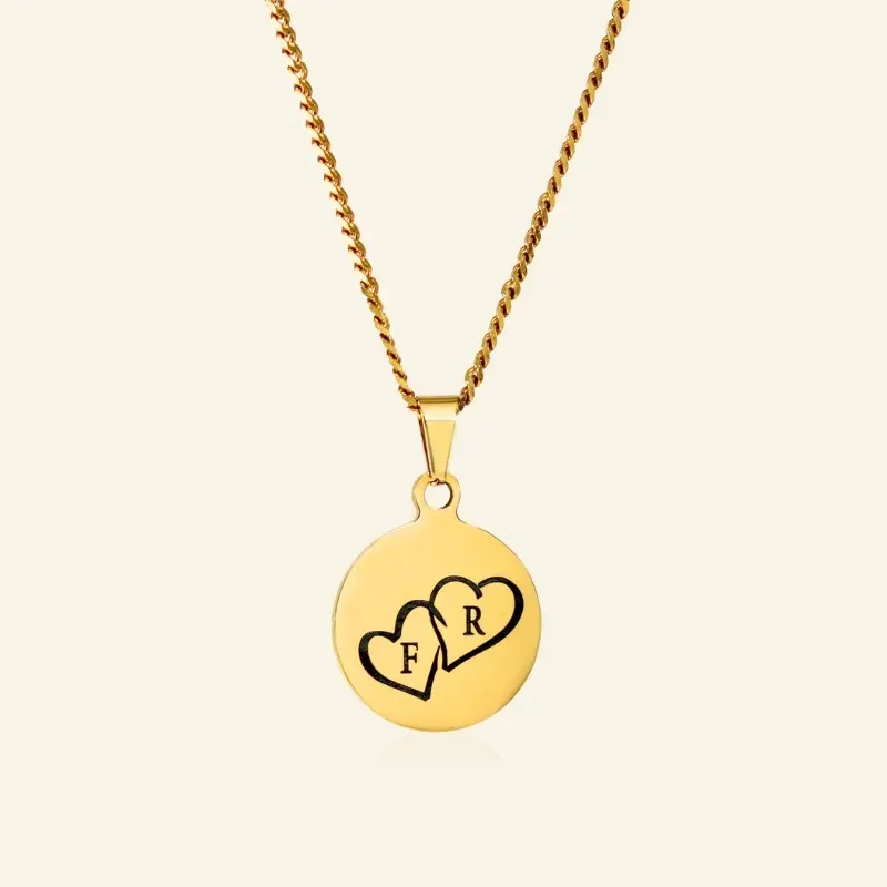 Ketting met letters goud kleurig graveren